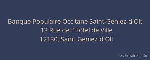 Banque Populaire Occitane Saint-Geniez-d'Olt