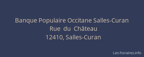 Banque Populaire Occitane Salles-Curan