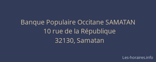 Banque Populaire Occitane SAMATAN