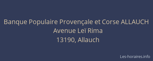 Banque Populaire Provençale et Corse ALLAUCH