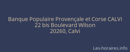 Banque Populaire Provençale et Corse CALVI