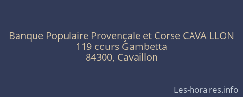 Banque Populaire Provençale et Corse CAVAILLON
