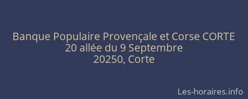Banque Populaire Provençale et Corse CORTE