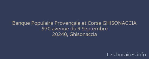 Banque Populaire Provençale et Corse GHISONACCIA