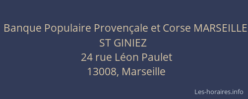 Banque Populaire Provençale et Corse MARSEILLE ST GINIEZ