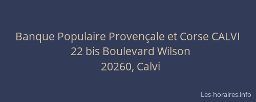 Banque Populaire Proven&ccedil;ale et Corse CALVI
