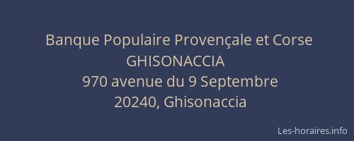 Banque Populaire Provençale et Corse GHISONACCIA