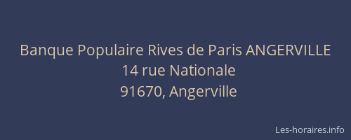Banque Populaire Rives de Paris ANGERVILLE