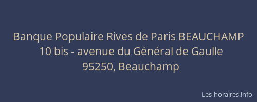 Banque Populaire Rives de Paris BEAUCHAMP