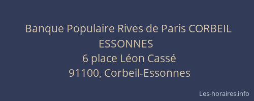 Banque Populaire Rives de Paris CORBEIL ESSONNES