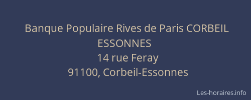 Banque Populaire Rives de Paris CORBEIL ESSONNES