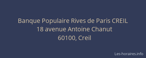 Banque Populaire Rives de Paris CREIL