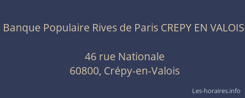 Banque Populaire Rives de Paris CREPY EN VALOIS