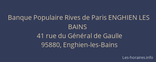 Banque Populaire Rives de Paris ENGHIEN LES BAINS