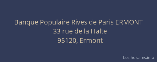Banque Populaire Rives de Paris ERMONT