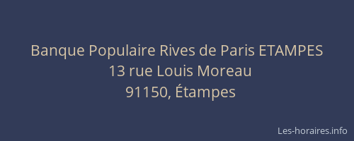 Banque Populaire Rives de Paris ETAMPES