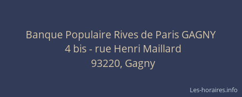 Banque Populaire Rives de Paris GAGNY