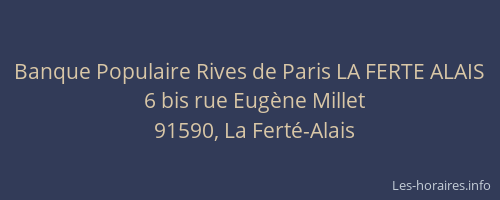Banque Populaire Rives de Paris LA FERTE ALAIS