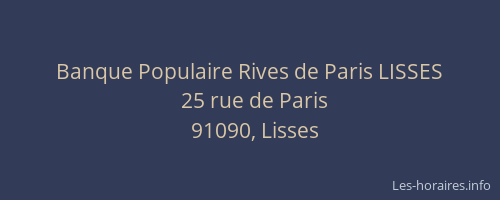 Banque Populaire Rives de Paris LISSES