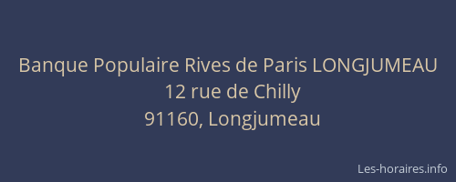 Banque Populaire Rives de Paris LONGJUMEAU