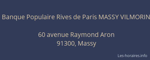Banque Populaire Rives de Paris MASSY VILMORIN