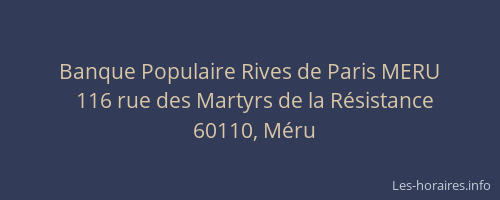 Banque Populaire Rives de Paris MERU