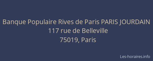Banque Populaire Rives de Paris PARIS JOURDAIN