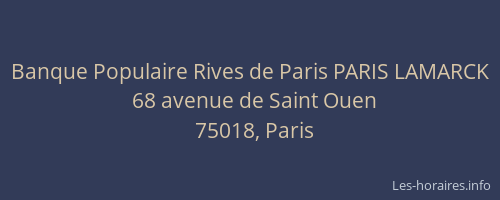 Banque Populaire Rives de Paris PARIS LAMARCK