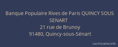 Banque Populaire Rives de Paris QUINCY SOUS SENART