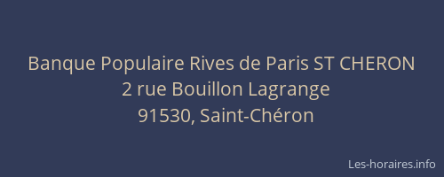 Banque Populaire Rives de Paris ST CHERON