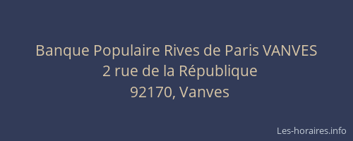 Banque Populaire Rives de Paris VANVES