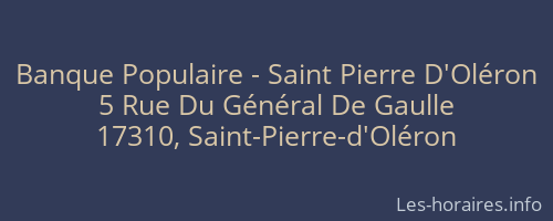 Banque Populaire - Saint Pierre D'Oléron