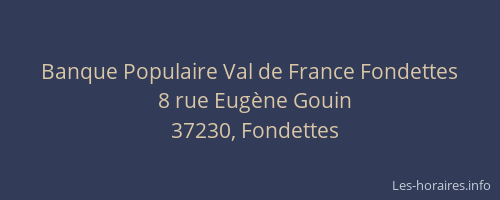 Banque Populaire Val de France Fondettes