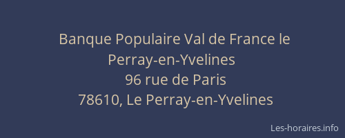 Banque Populaire Val de France le Perray-en-Yvelines