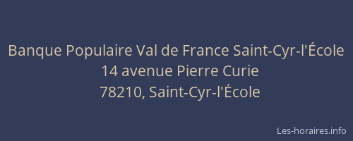 Banque Populaire Val de France Saint-Cyr-l'École
