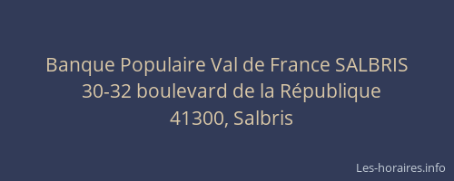 Banque Populaire Val de France SALBRIS