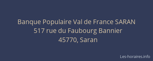 Banque Populaire Val de France SARAN