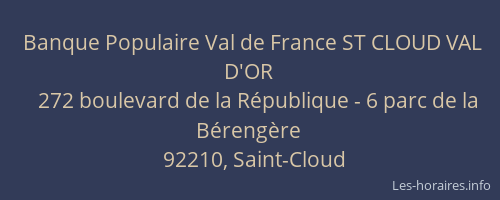 Banque Populaire Val de France ST CLOUD VAL D'OR