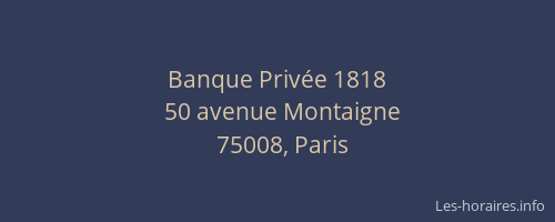 Banque Privée 1818