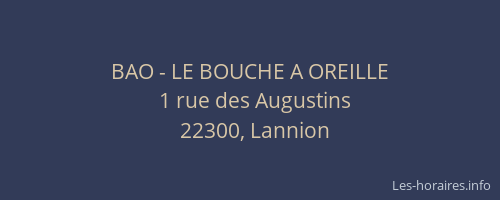 BAO - LE BOUCHE A OREILLE