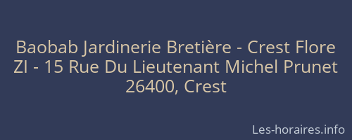 Baobab Jardinerie Bretière - Crest Flore
