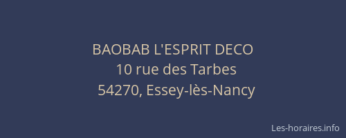 BAOBAB L'ESPRIT DECO