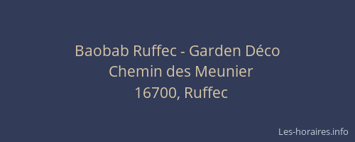 Baobab Ruffec - Garden D&eacute;co
