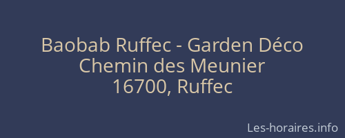 Baobab Ruffec - Garden Déco