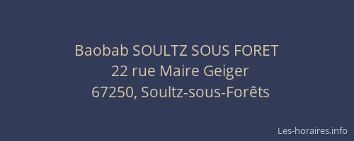 Baobab SOULTZ SOUS FORET