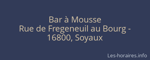 Bar à Mousse