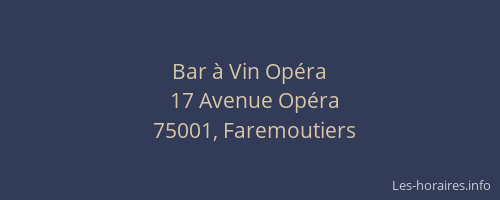 Bar à Vin Opéra