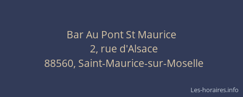 Bar Au Pont St Maurice