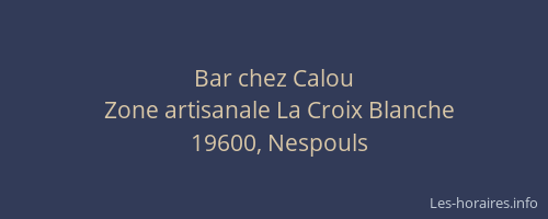 Bar chez Calou