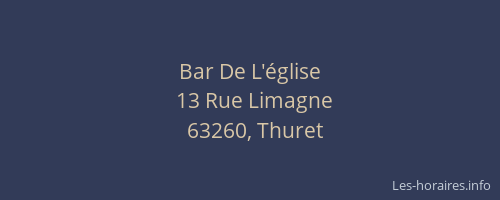 Bar De L'&eacute;glise